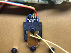 Close-up of mic caddy